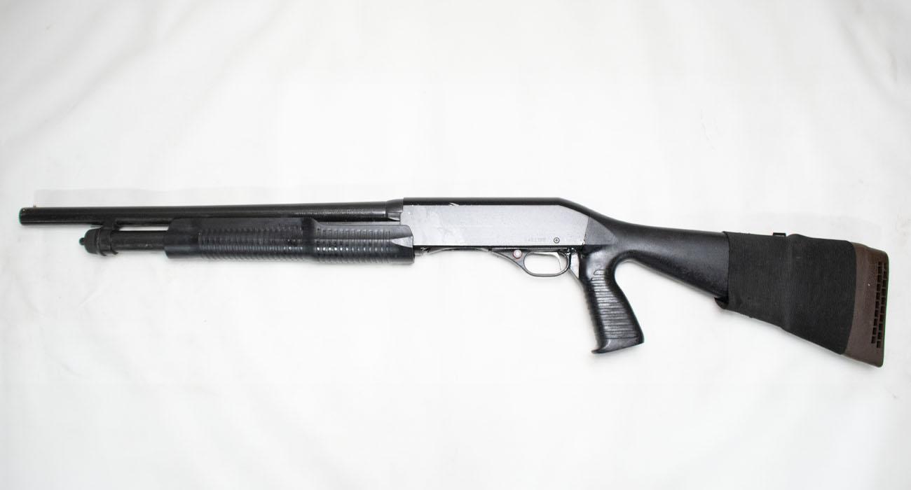 STEVENS 320 12-Gauge Police Trade-In Pump-Action Shotgun with Ammo Carrier